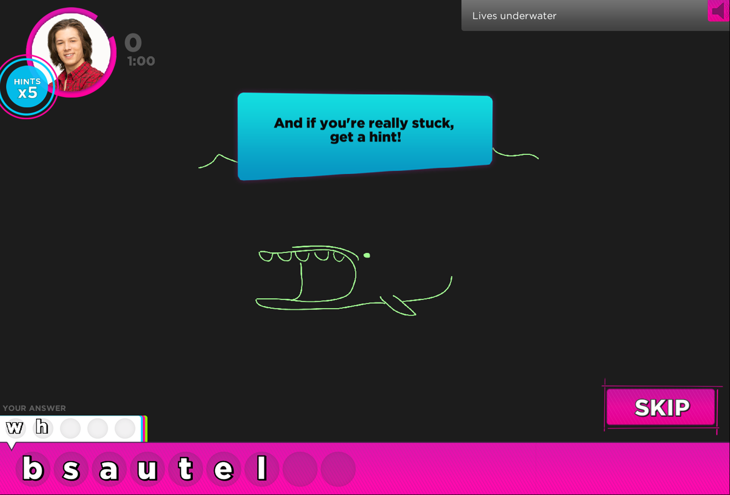 Win Lose or Draw Game Get Hint Screenshot.