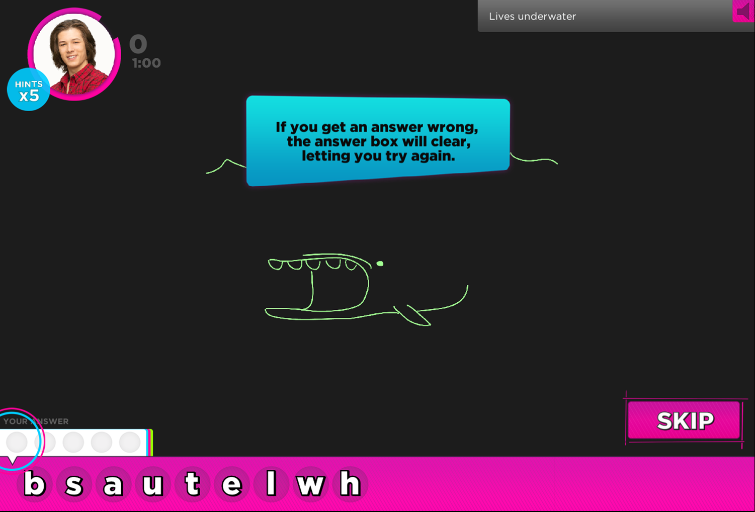 Win Lose or Draw Game Wrong Answer Screenshot.