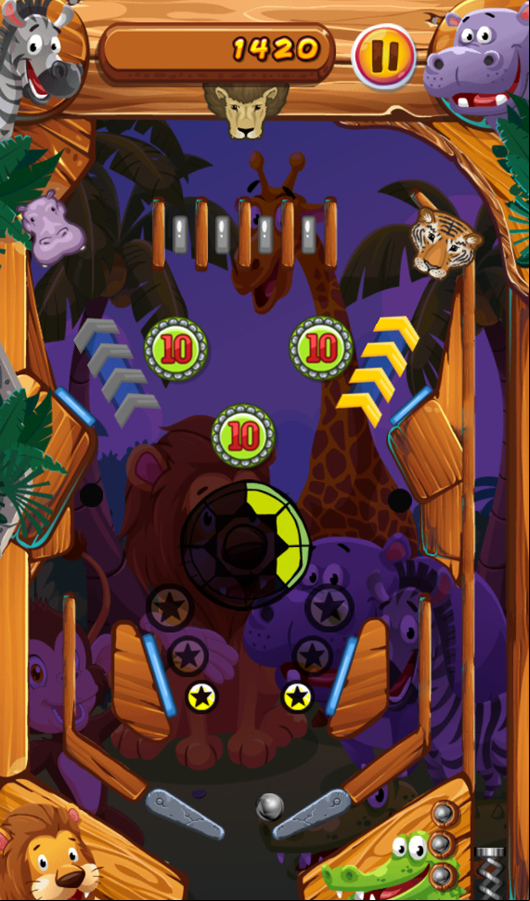 Zoo Pinball Game Play Screenshot.